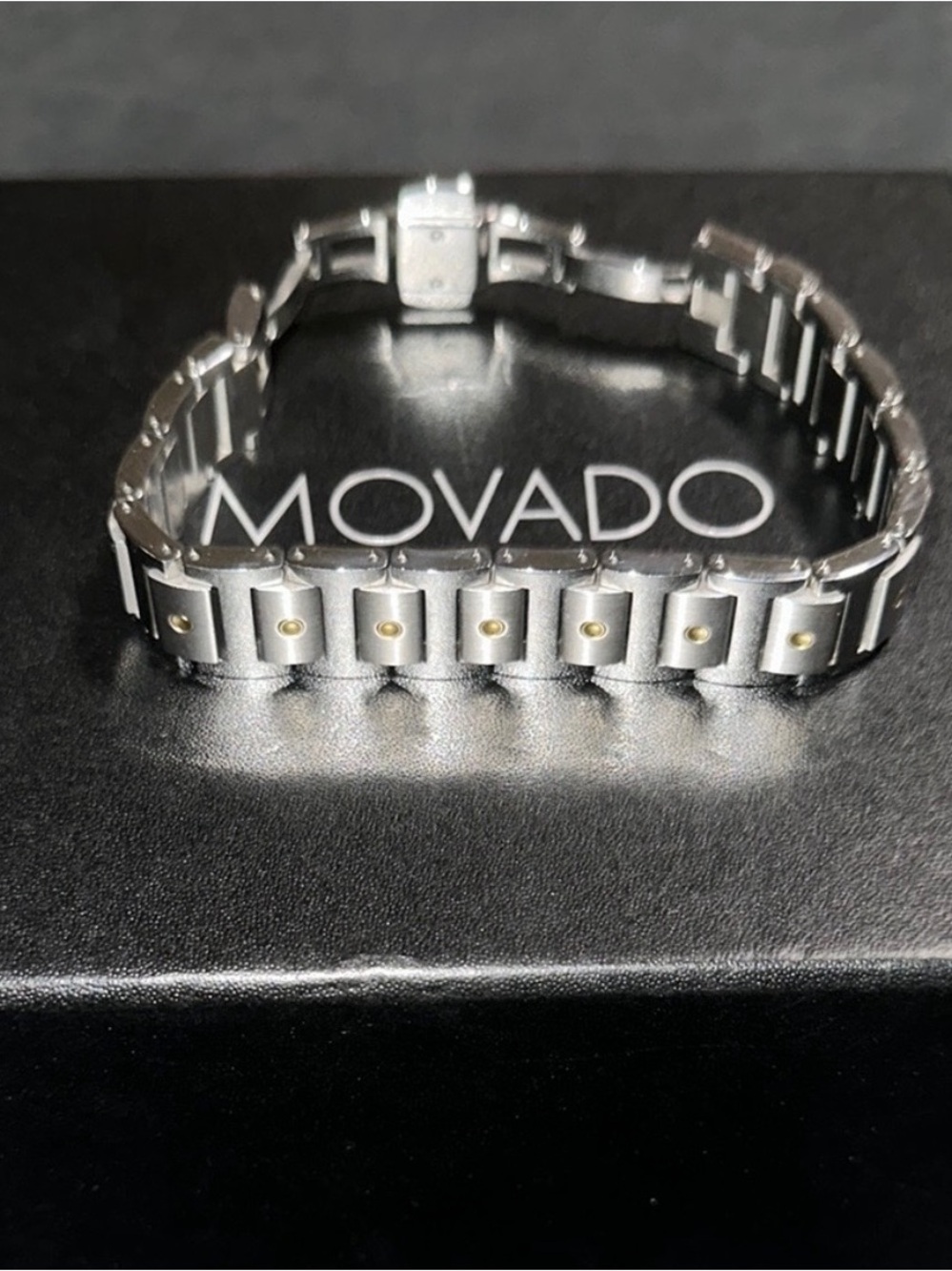 Silver Movado Men’s Bracelet with gold accents